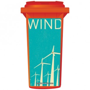 Wind Power Save The Planet Wheelie Bin Sticker Panel